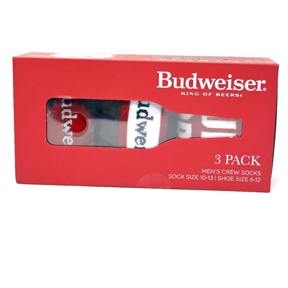 Budweiser Men's Crew Socks Size 10-13, 3 Pack - New - Picture 5 of 7